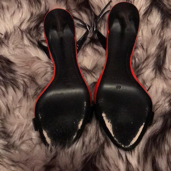 Red and black Giuseppe Zanotti sling back sandals - Picture 3 of 3